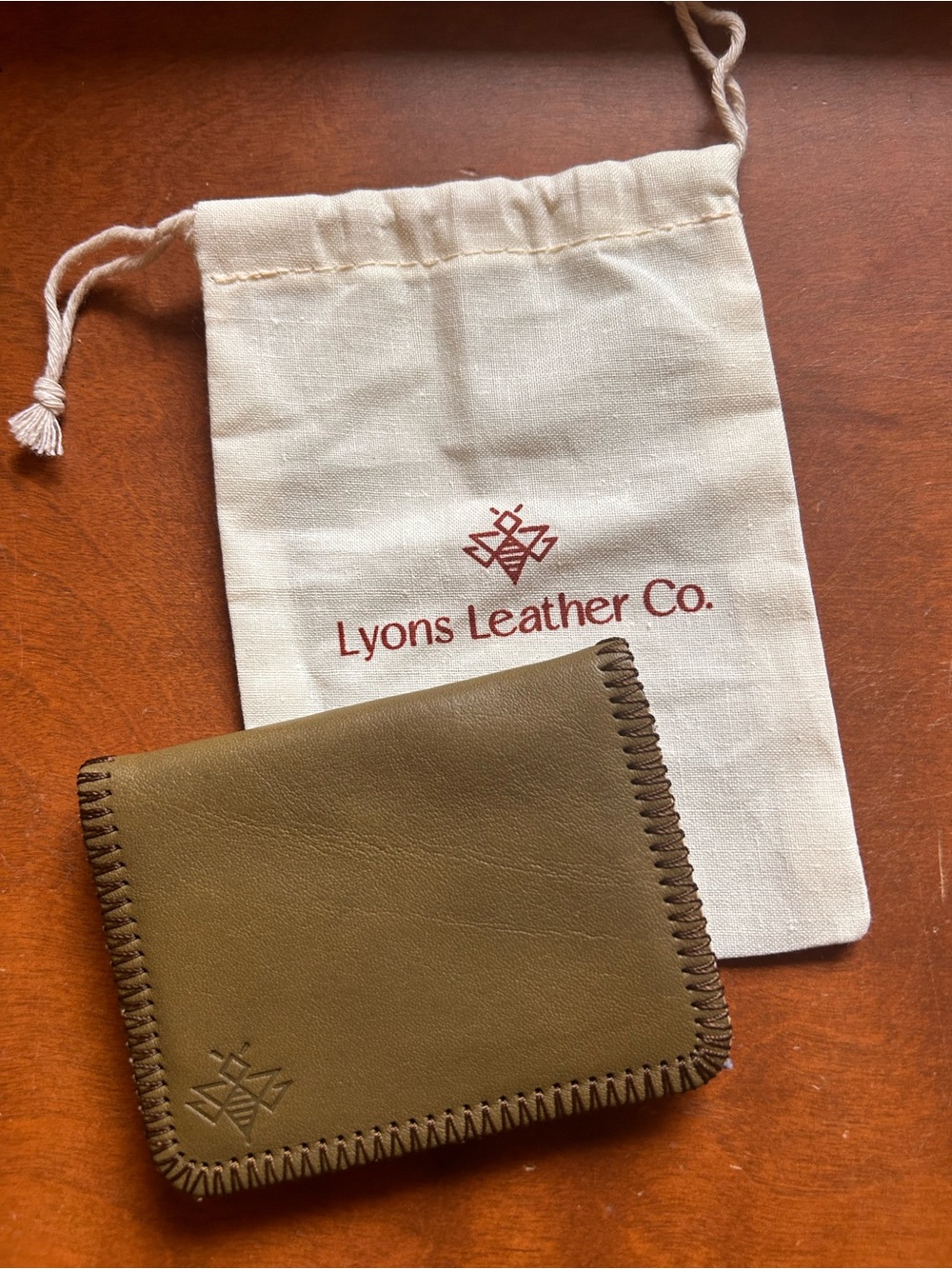 New Lyons leather sage green Bifold Wallet